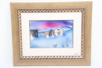 Framed G.Limondi Signed Winter Landscape Scene