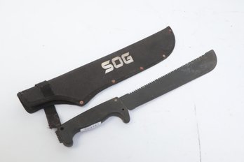 SOG SOGfari Tanto Machete 10in Sawback Fixed Blade