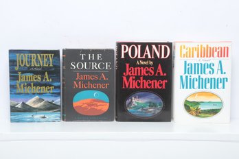 Historical Fiction: James A. Michener Hardcover Lot Of 4, Random House HC DJ, Includes The Source & Poland