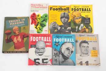 Group Of 5 Vintage 1950's Collegiate Football Record Book Plus 1948 Tricks In Passing Book By Paul Christman