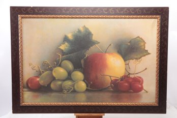 58' X 40' Framed Apples And Grapes Artwork Print