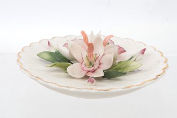 Vintage Capodimonte Porcelain Flower - Made In Italy