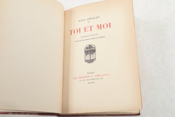 Toi Et Moi By Paul Geraldy, Nouvelle Edition Orne De Deux Dessins D'douard Vuillard, Les Ditions G. Crs Et