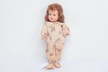 Vintage 16' Composition 'Sleep Eye' Doll - Brown Hair & Jointed -Late 1930s/Early 1940s - Unmarked