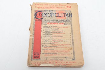 1895, The Cosmopolitan Illustrated Monthly Magazine November Issue New York Irvington, Roosevelt