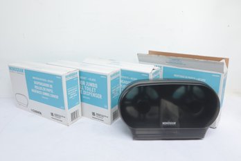 Case Of 4 New: Monogram Brand- Wall Mount (Black) Junior Jumbo Roll Toilet Tissue Dispensers