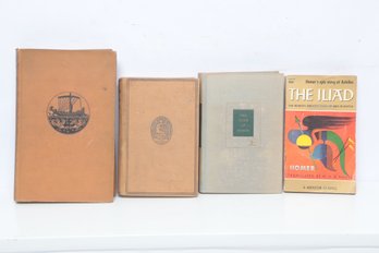 Classical Literature: Homers Iliad & Odyssey Lot, 4 Vols, Incl. T.E. Shaw & N.C. Wyeth Illustration