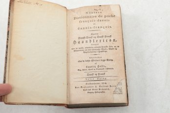 1824 New Pocket Dictionary French-Danish And Danish-French/Nouveau Dictionnaire De Poche Francois-danois Et Da