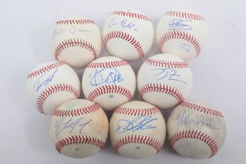 9 Rawling Major League Baseballs - Signed