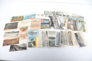 Ephemera: Vintage Postcard Lot & Souvenir Folders, Malta, Monaco, Hong Kong, US Travel, Mid-20th Century