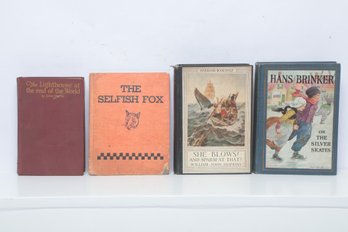 Vintage Adventure & Children's Fiction: Jules Verne, Hans Brinker, & Whaling History, 4 Hardcover Volumes