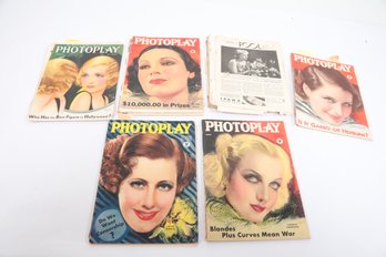 Photoplay Magazines Group 1933 1934 Earl Christy Covers Lombard Del Rio Shearer Dunne Hollywood Pre Code Era