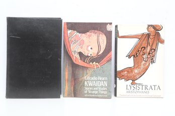 Literature & Classics: Satyricon, Kwaidan, And Lysistrata Scholarly Lot, Illustrated Editions, 3 HC Books