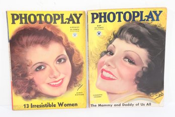 Photoplay Magazines May And August 1934 Claudette Colbert Janet Gaynor Covers Earl Christy Hollywood Pre Code