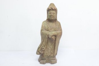 Beautiful Solid Soapstone/Limestone Statue Of Guanyin - The Bodhisattva Of Compassion In Flowing Robes