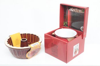 New Williams Sonoma Ring Cranberry Mold And Gourmet Village Dip Chiller