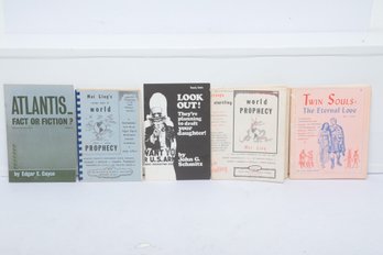 Occult & Prophecy Lot: Edgar Cayce, Mei Ling Publications, John G. Schmitz Anti-Draft Pamphlet
