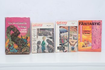 Vintage Sci-Fi Lot: The Deathworld Trilogy HC DJ, Galaxy Magazine, And Fantastic Stories Of Imagination