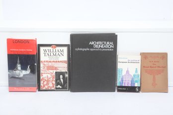 Architecture Scholarly Lot: European Design & History, Incl. Mont-Saint-Michel, Pevsner, & William Talman
