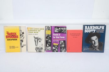 Film History & Western Stars: Three Stooges, Tom Mix, Randolph Scott, Silent Screen, Monogram Pictures, 5 HC/P