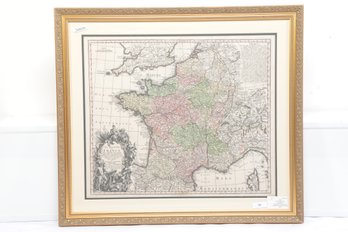 1727 Scutter Map France - Hand Colored Copper Engraving