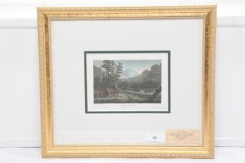 Circa 1850 Settlers Blockhouse - Rare Steel Engraving W/Hand Color