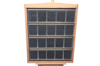 20 Card Wall Mount Holder Natural Wood Frame Measures 17x22'