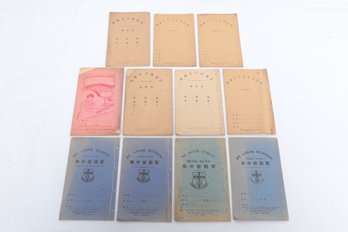HONG KONG  11 VINTAGE SCHOOL COPYBOOKS  St. Louis School (West Point, Hong Kong) Chinese Thread-Bound Booklets