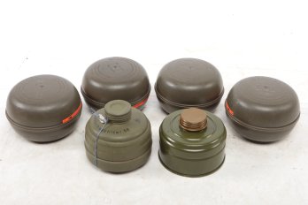Grouping Of US & Foreign Military Gas Mask Cannisters