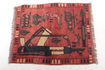 Vintage Afghan Tribal War Rug (35' X 26')