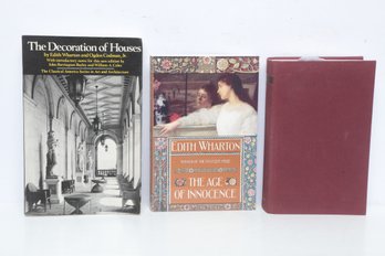 Literature & Design Books, Edith Wharton 3-Vol Lot, Library Of America HC, The Decoration Of Houses