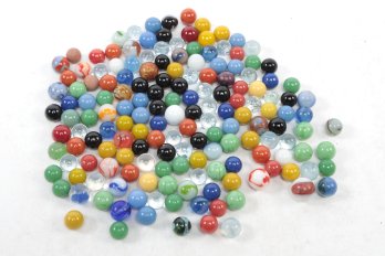 Assorted Vintage Machine-Made Marbles: Akro, West Virginia Swirls, Slags, Etc.