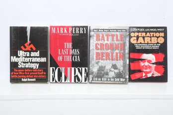 Intelligence & Espionage Books: WWII & Cold War Scholarly Lot, 4 HC DJ Books, CIA, KGB, & Operation Garbo