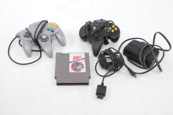 2 Nintendo 64 Controllers, Power Cords & Game