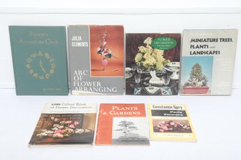 Floral Design & Bonsai Books: 7 Volumes Incl. Julia Clements, Seiko Hara, Constance Spry, HC & Softcover