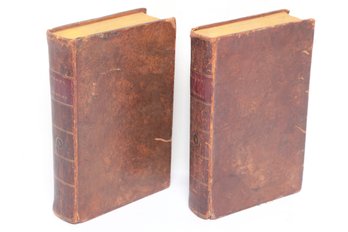 1813 Books On Books Woods Dictionary Holy Bible Two Volume Set Full Leather Early Methodist Imprint Two Volume