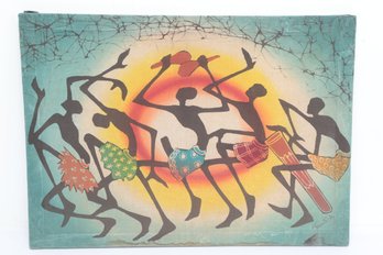 Signed Batik Art - African Dancers - Possibly Kenya / Tanzania