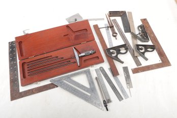 Lot Of Assorted Vintage Rulers And Measuring Tools