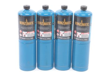 Lot Of 4 BernzOmatic 14.1 Oz Propane Gas Cylinder