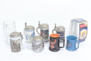 Assorted Lot Beer Steins And Mugs W/ Harley Davidson