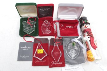 Mixed Grouping Of Vintage Waterford Christmas Ornaments