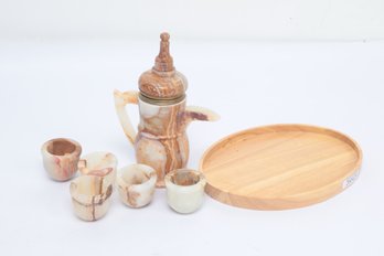 Hand Crafted Onyx Marble Tea Set