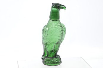 Vintage Green Glass Eagle Decanter
