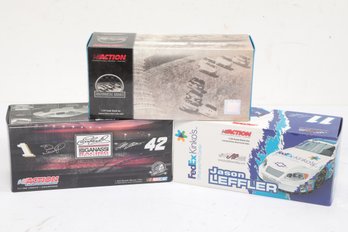 Lot Of 3 NASCAR Die-Cast Cars  Juan Pablo Montoya, Jason Leffler & Dale Earnhardt (1:24 Scale)