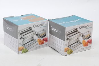 Pair Of Cucina Pro Classic Pasta Maker Deluxe Set With Attachments