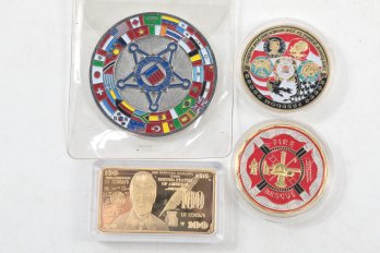 Grouping Of Assorted Medallions: Firefighters, Secret Service & More