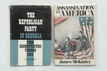 US History Scholarly Lot: Reconstruction Era Georgia & Political Assassination, 2 HC DJ, 1964/1977