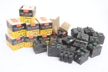 Mixed Grouping Of New Old Stock & Used Mixed Amp Circuit Breakers (Mixed Brands)
