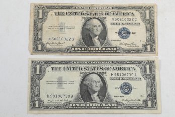 2 Silver Certificate $1 Dollar Bills