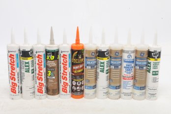 Assorted Caulk: Silicone, Acrylic, Construction Adhesive, Etc.
